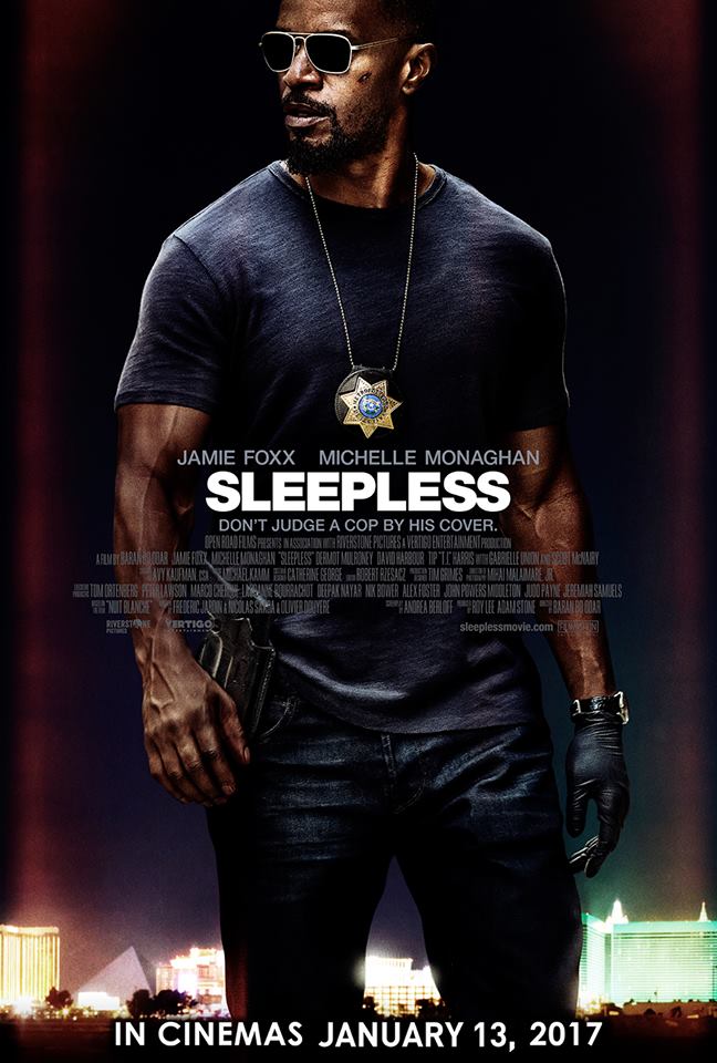 Sleepless Movie starring Jamie Foxx (Award- winning actor).